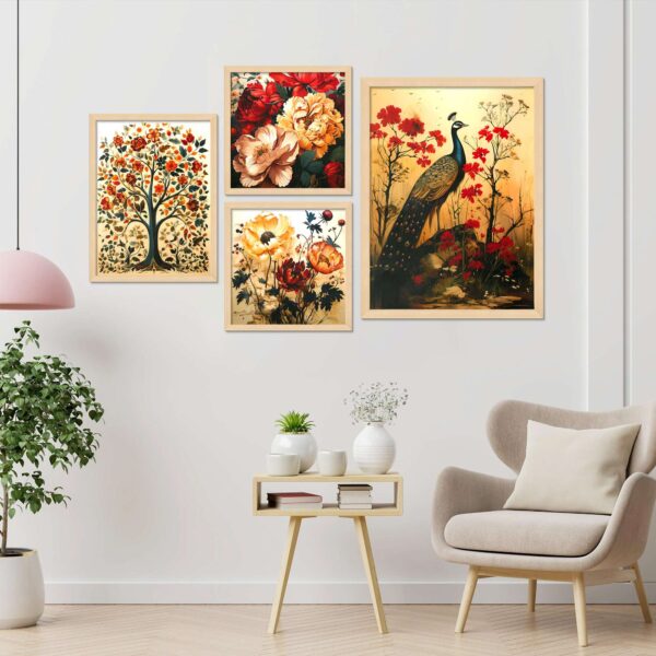 SET OF 4 DIGITAL WALL PAINTING