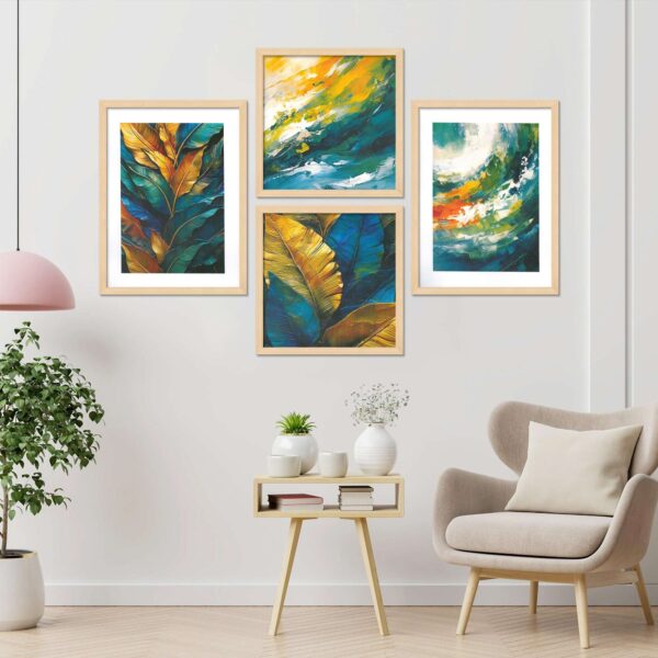 SET OF 4 DIGITAL WALL PAINTING