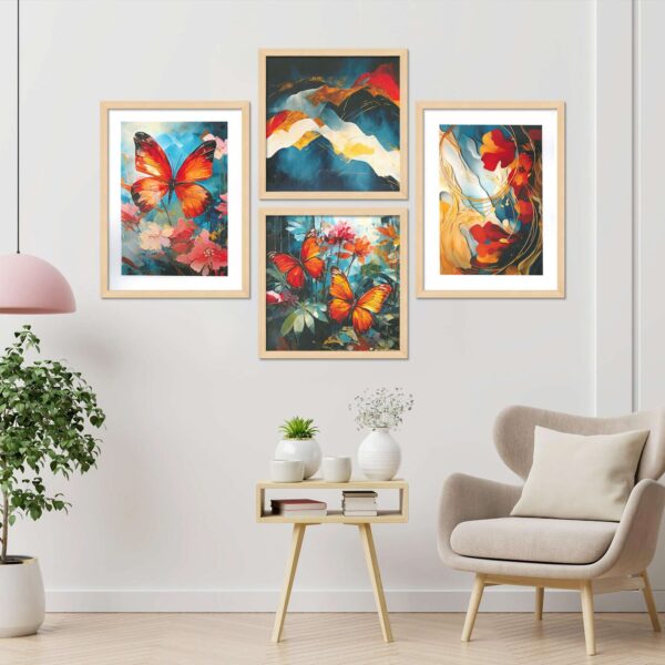 SET OF 4 DIGITAL WALL PAINTING