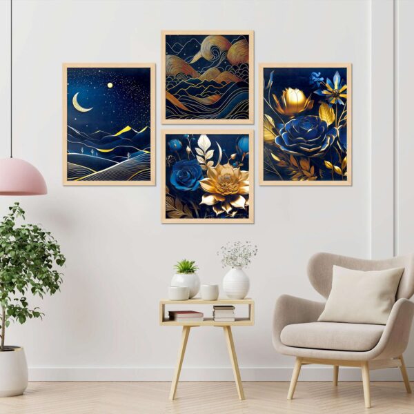 SET OF 4 DIGITAL WALL PAINTING