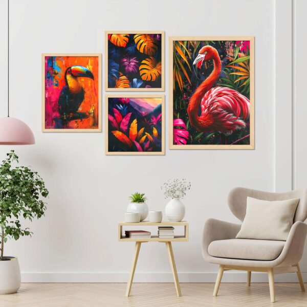 SET OF 4 DIGITAL WALL PAINTING