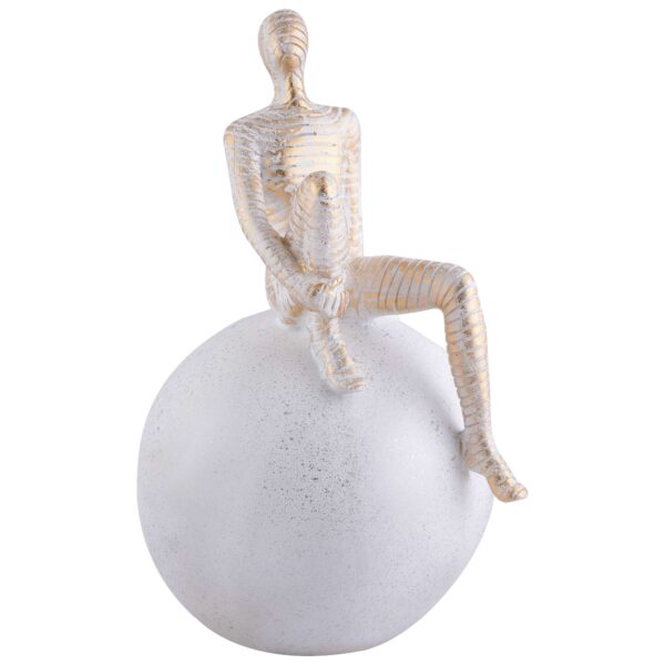 Men Sitting on Ball Showpiece for Home Decor Showpiece, Atlas Sculpture for Office Table Décor multicolour - Image 3